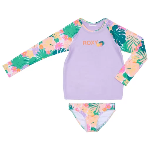 Roxy - Kid's Paradisiac Island Lycra Set - Lycra -Swim Zone Soldes roxy kids paradisiac island lycra set lycra