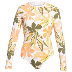 Roxy - Women's Onesie L/S Printed Mix Solid - Lycra -Swim Zone Soldes roxy womens onesie l s printed mix solid lycra 1